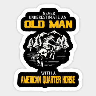 riding old man american quarter horse Sticker